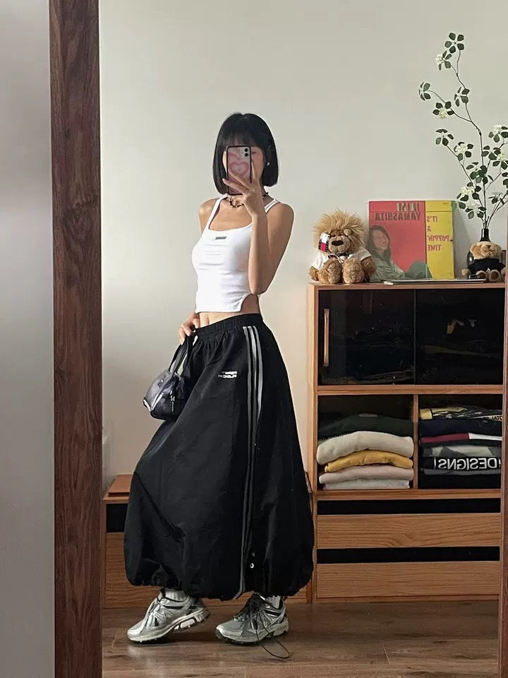 Triple Strips Balloon Skirt