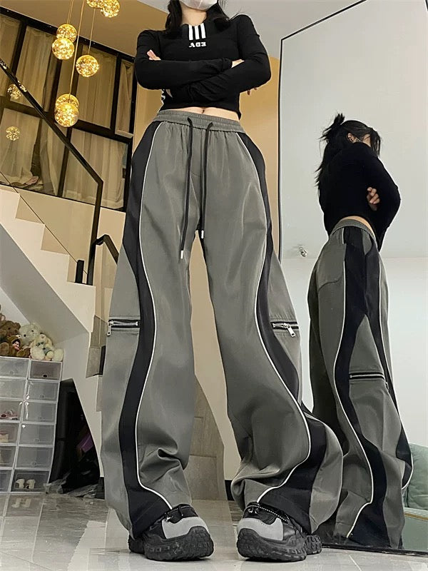 Contrast Line Baggy Pant