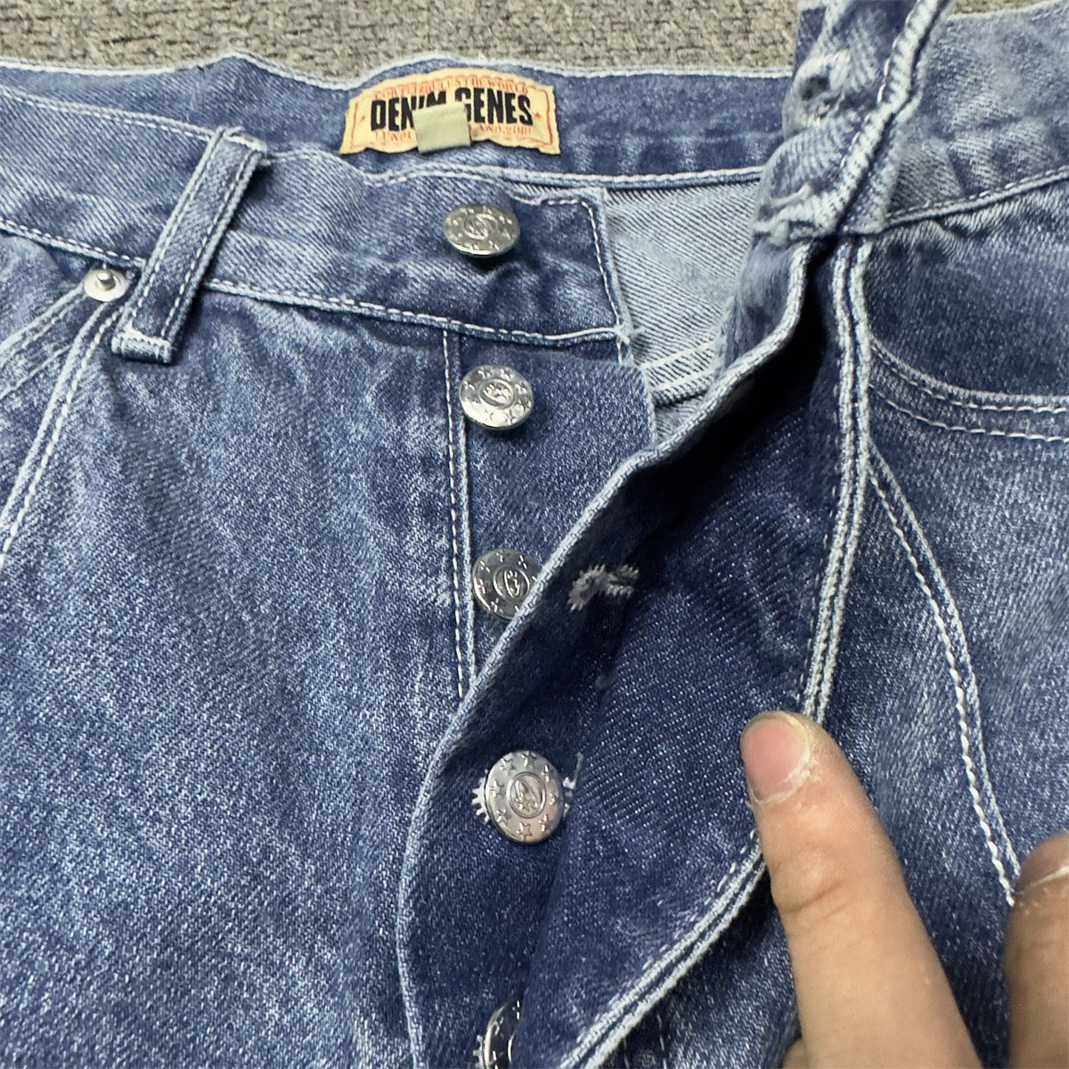 Corteiz C-Star Denim Jorts Faded Blue