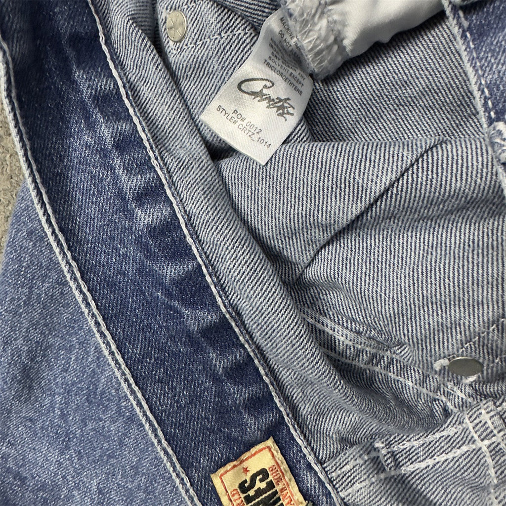 Corteiz C-Star Denim Jorts Faded Blue