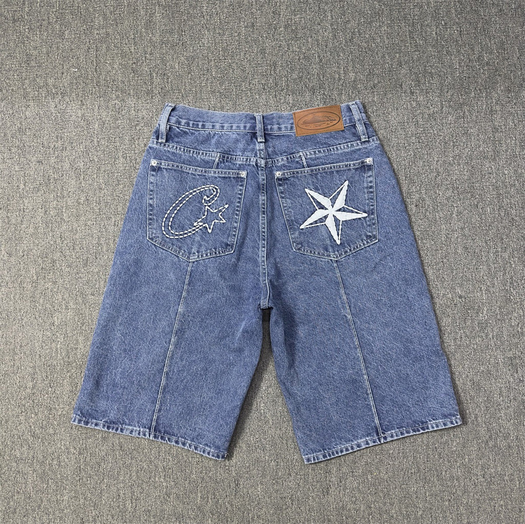 Corteiz C-Star Denim Jorts Faded Blue