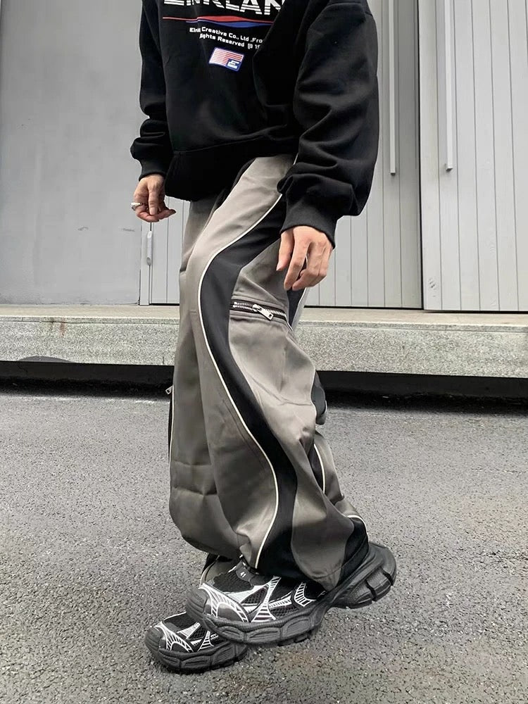 Contrast Line Baggy Pant
